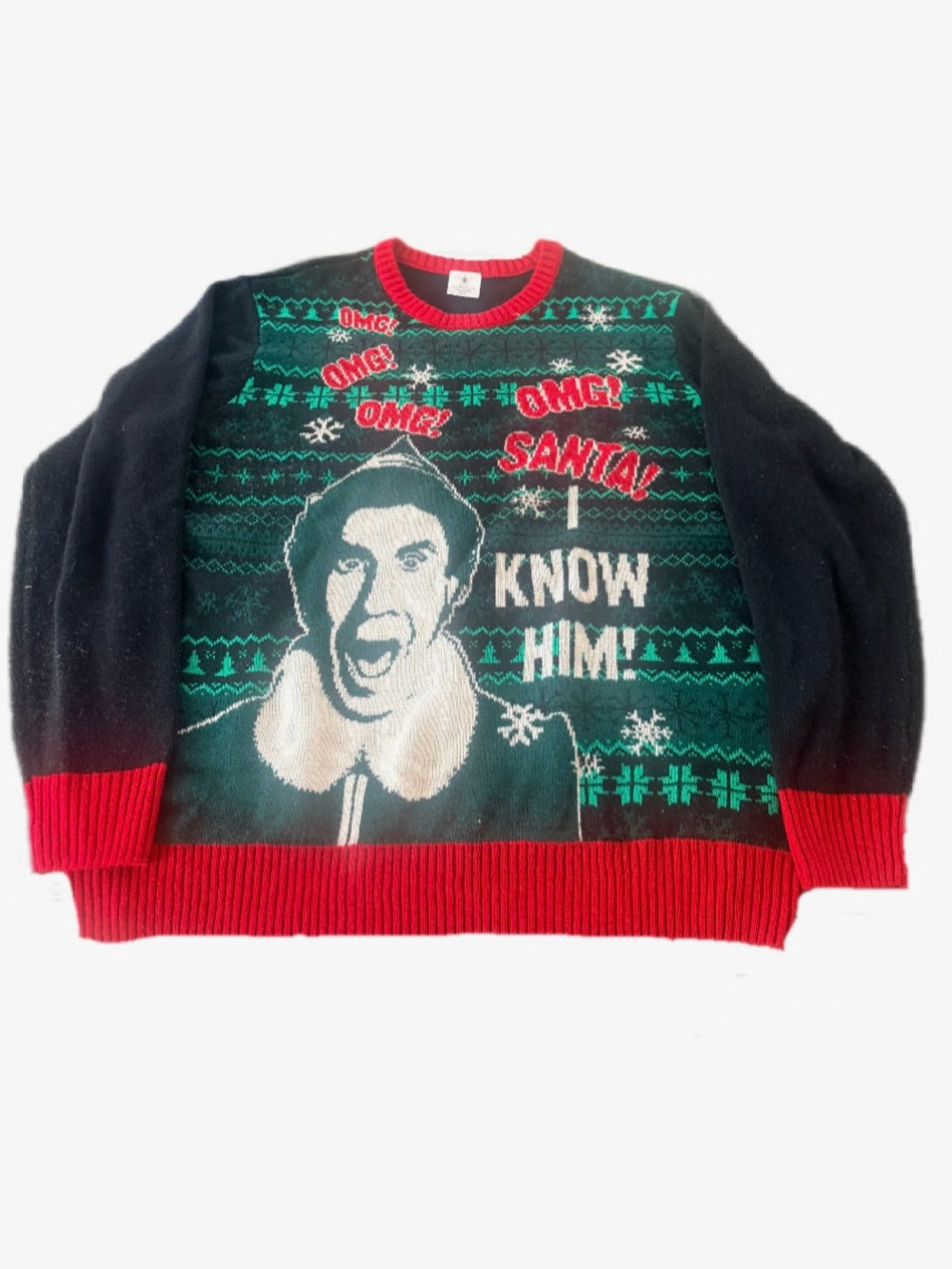 Elf Buddy the Elf OMG Santa Ugly Christmas Sweater 3XL